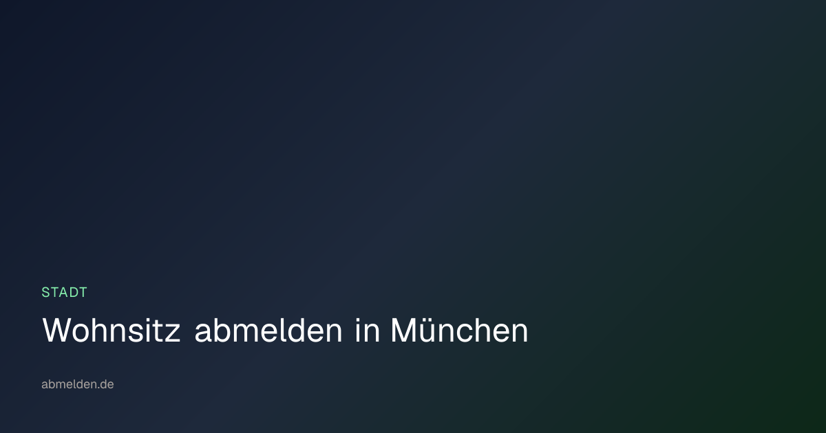 Wohnsitz Abmelden Mnchen
